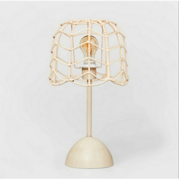 Pillowfort Accents Pillowfort Rattan Table Lamp Cute Dimmable Kids